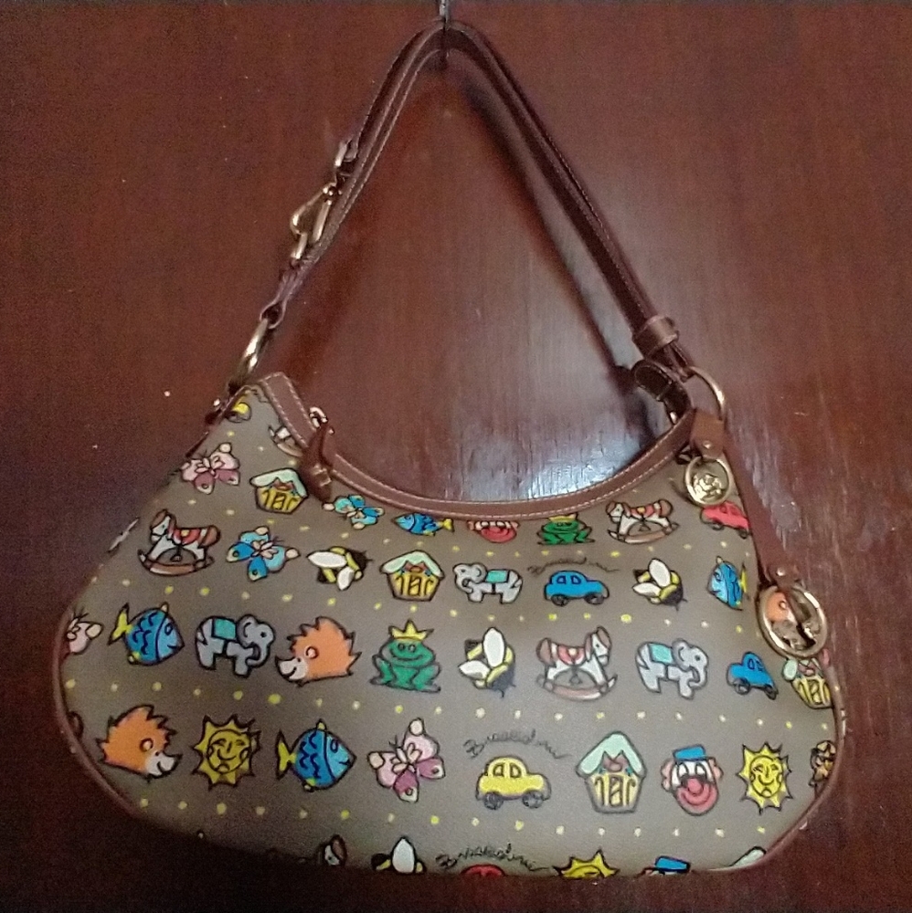 Braccialini leather purse with cartoon designs